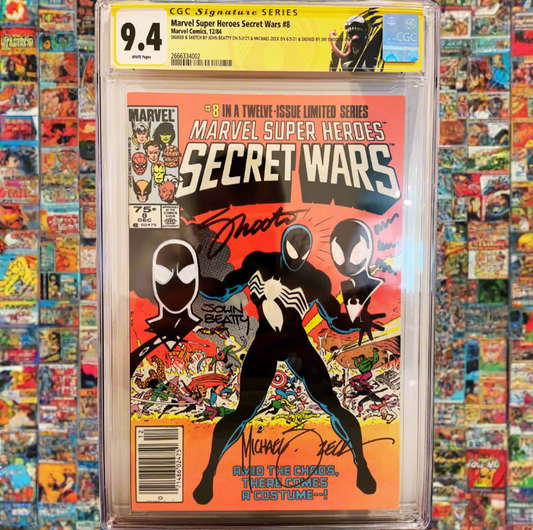 Marvel super Heroes Secret Wars 8 Triple Signed & Sketched